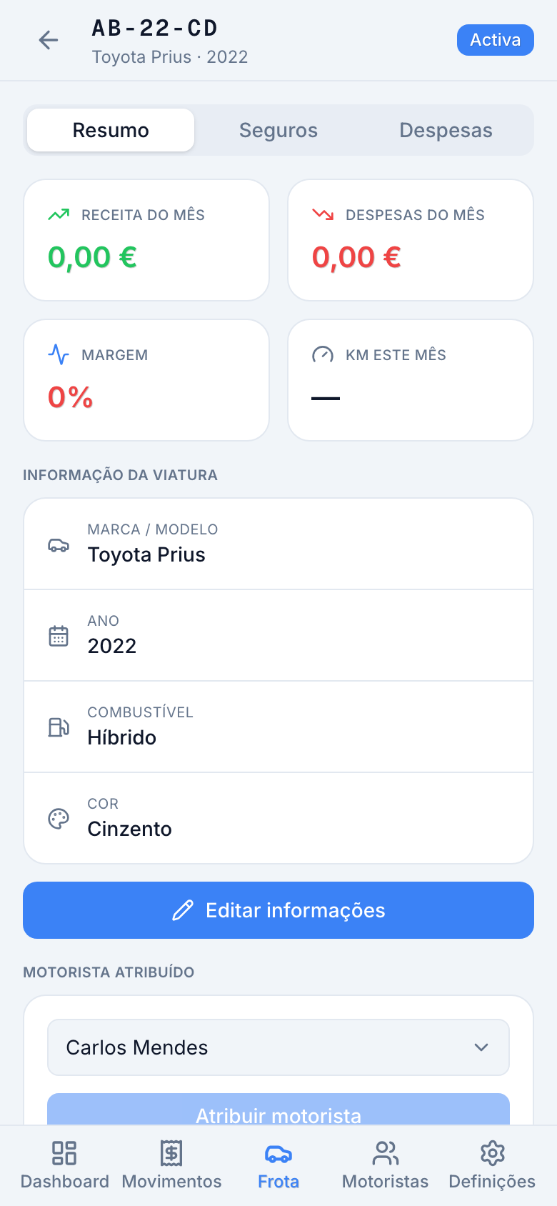 Detalhe da viatura